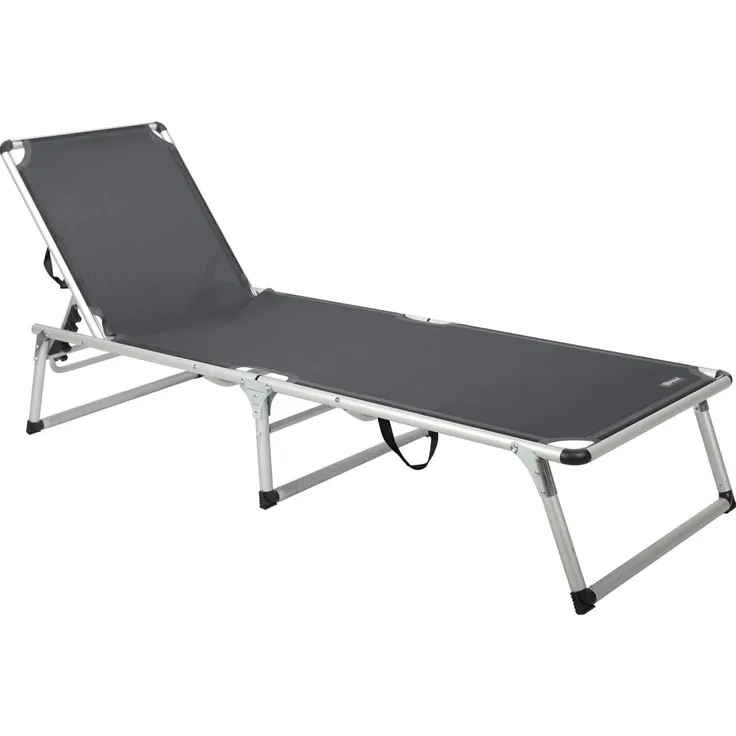 HOMECALL Gartenliege Leicht Sonnenliege Klappbar Alu Liegestuhl Strandliege, 1-tlg, 5 fach Verstellbare Rückenlehne, Sonnenschutzdach, bis 136KG