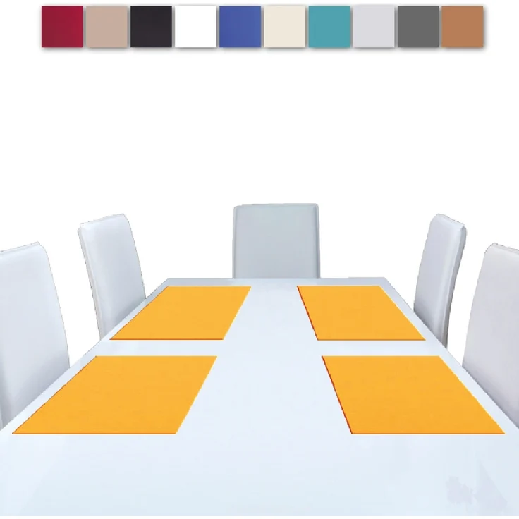 4er Set Tischsets Platzset Tischuntersetzer Platzdeckchen Tischdeko Tischmatte Essensunterlage Maße 30x45 cm, Farbe: hellorange - marigold – Bild 2