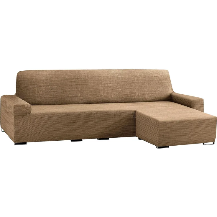 ECOMMERC3 Sofabezug für Chaiselongue, kurzes Eckteil rechts, elastisch, Jacquard, ChaiseLongue, Taupe, universelle Passform, mit Schaumstoffen und rutschfesten Gummibändern