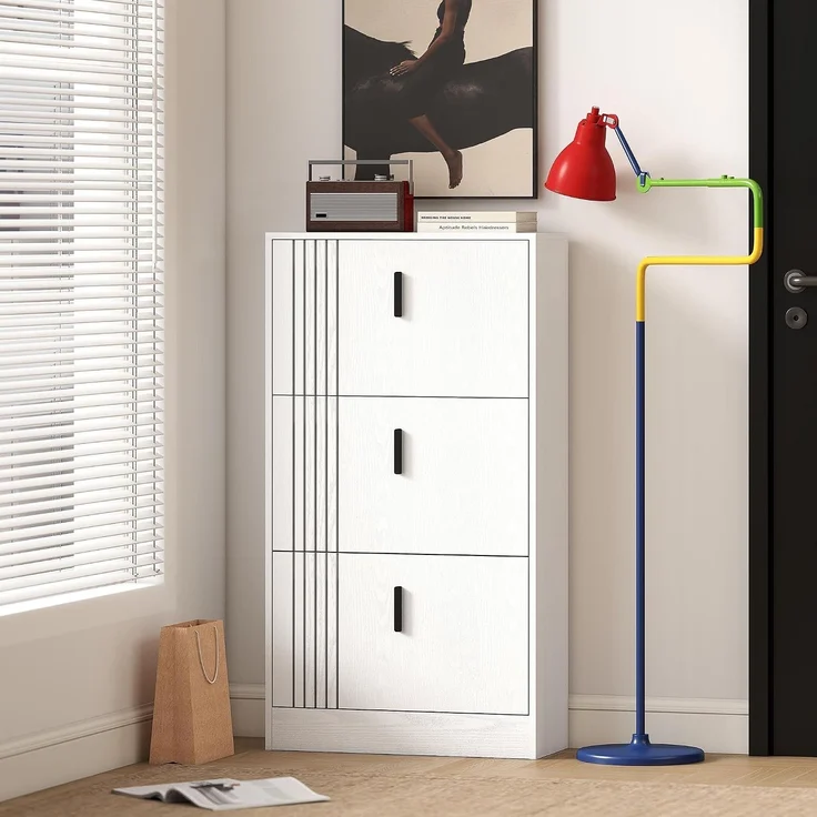 HOMCOM Schuhschrank, MDF, Weiß, 63 x 24 x 117 cm – Bild 7