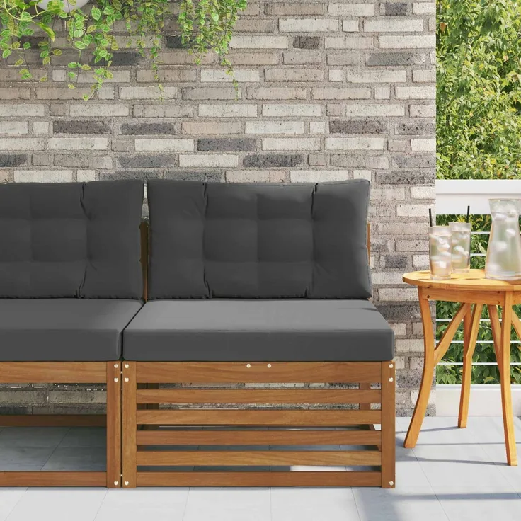 vidaXL Outdoor Mittelsofa Massivholz Akazie Natur 900565