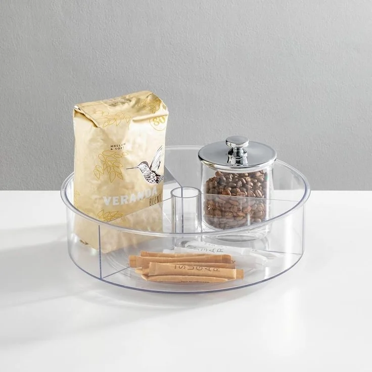 Ordnungssystem Drehteller Snackteller 2er Set drehbar mDesign Teller Transparent – Bild 3