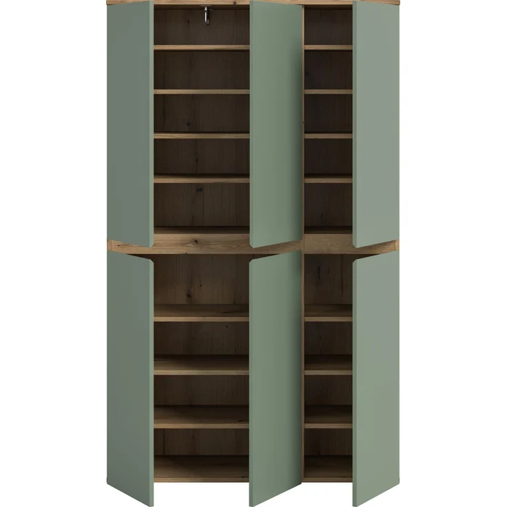Universalschrank (B/H/T: 105x175x37 cm) in Smoke Green Nachbildung und Evoke Oak Nachbildung – Bild 3