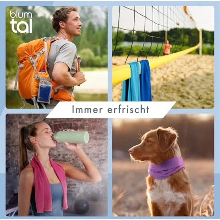 Blumtal Sporthandtuch mit Kühlfunktion aus Mikrofaser, 100x30 cm, (3-St), kühlend – Bild 2