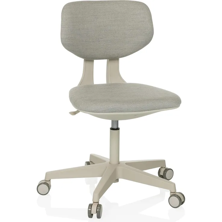 hjh OFFICE Kinderdrehstuhl mit höhenverstellbarer Rückenlehne Kid Classic Mitwachsender Schreibtischstuhl für Kinder von 6-12 Jahre, Grau