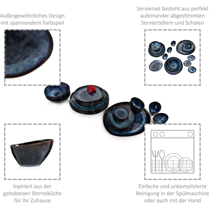 SÄNGER Tafelservice & Servierplatten Set Tokio 23 teilig für 4 Personen – Bild 5