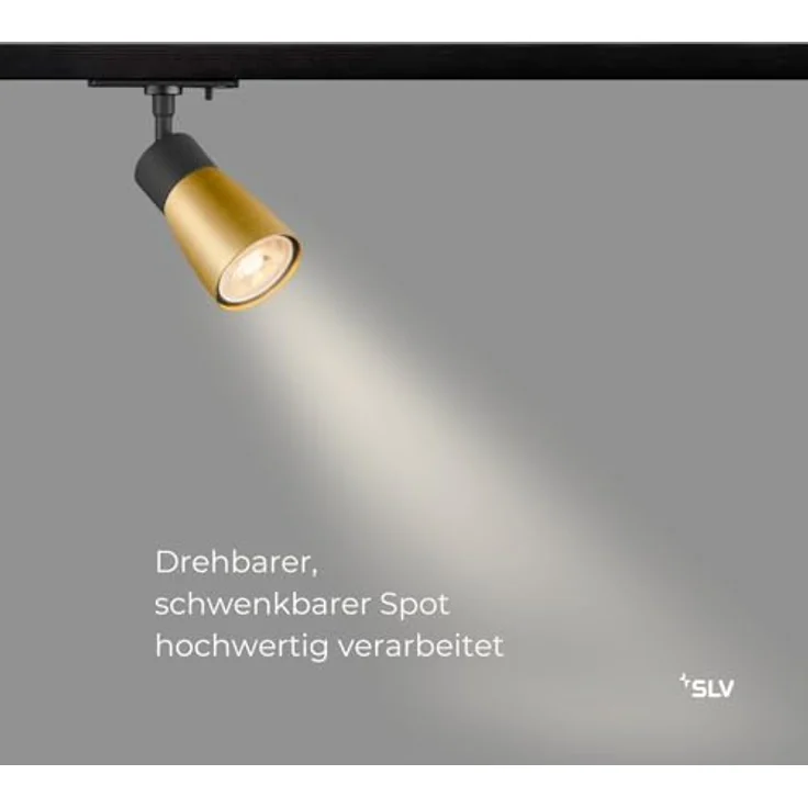 SLV PURI 2.0 Dome, 1~ Spot, GU10, 1x max. 6W, schwarz / gold - Leuchten mit 1 Phasen Adapter – Bild 3