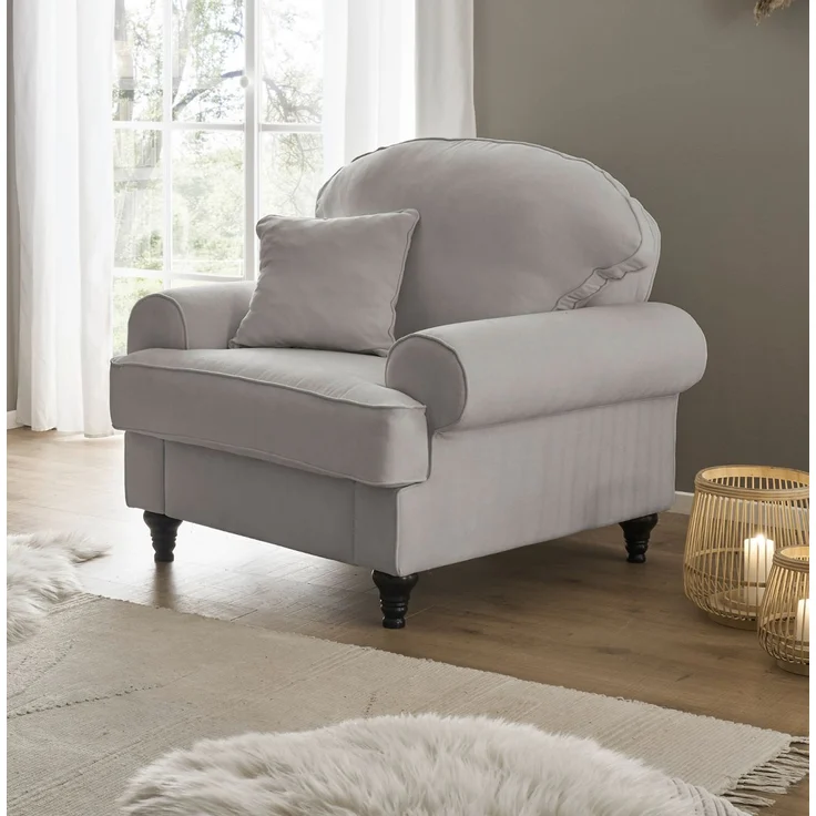 Sessel Adelina in grau 110 cm – Bild 1