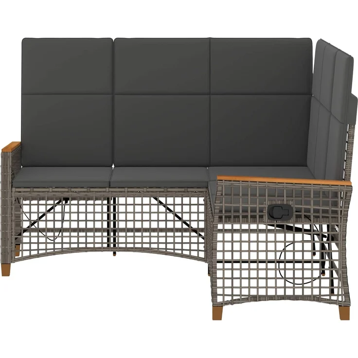 vidaXL Garten Liegesofa Set Grau und Dunkelgrau 164 x 164 x 112 cm 42026824 – Bild 5