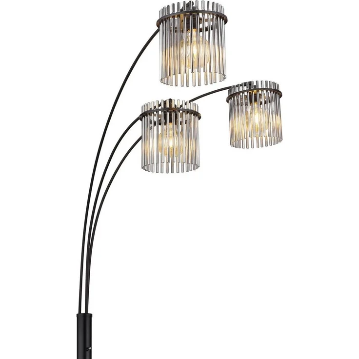 GLOBO LIGHTING Stehlampe GORLEY, ohne Leuchtmittel, Design Glasstäbe, Stehleuchte, Wohnzimmer, Esszimmer, Bogenlampe – Bild 1