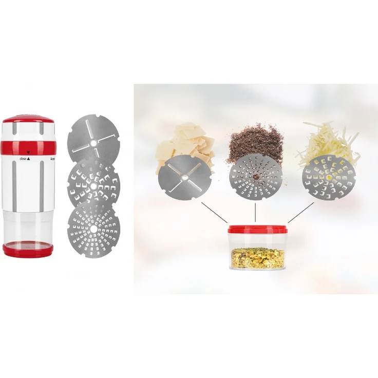 Genius Nicer Dicer Gewürzmühle Käsereibe Maestro Set 6-tlg. Rot 07828