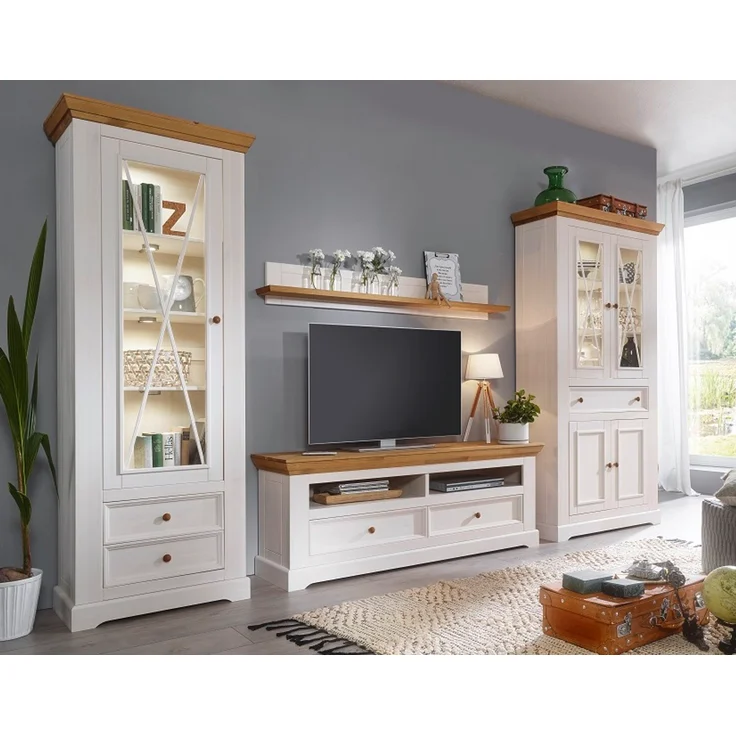Eckanrichte 104cm "Zürich" Kiefer massiv weiß WZ-0133 – Bild 3