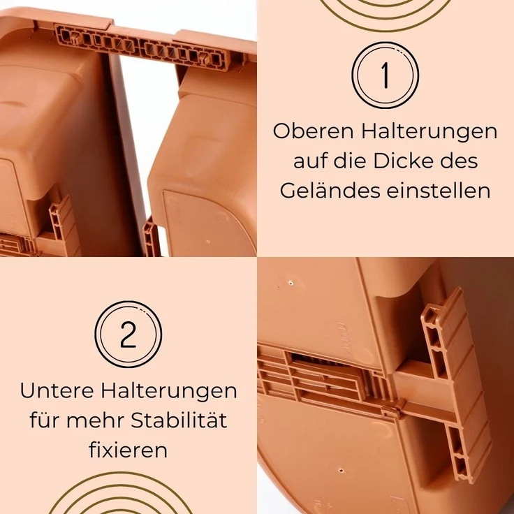 GarPet Blumenkasten Blumenkasten Beidseitig Doppelseitig Balkonkasten mit Halterung – Bild 5