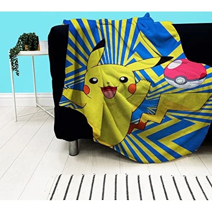 Kinderdecke Pokemon Go Pikatchu 160 x 200 cm weich und kuschelig Coral Fleecedecke, BERONAGE – Bild 6