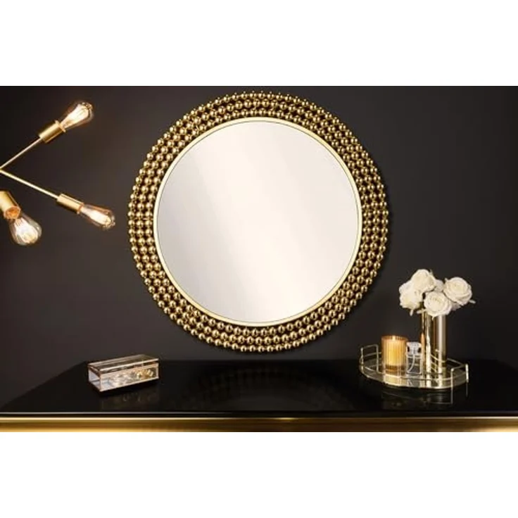 riess-ambiente Wandspiegel PEARLS Ø75cm gold (Einzelartikel, 1-St), Flur · Metall · Rahmen · rund · dekorativ · Schlafzimmer · Design – Bild 2