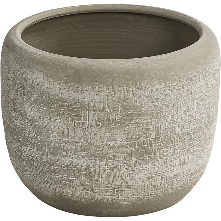 Dehner Übertopf Romy, Ø 24 - 29 cm, Höhe 20 - 26 cm, rund, Keramik, Übertopf mit reliefartiger Oberfläche, für Zimmerpflanzen – Bild 4