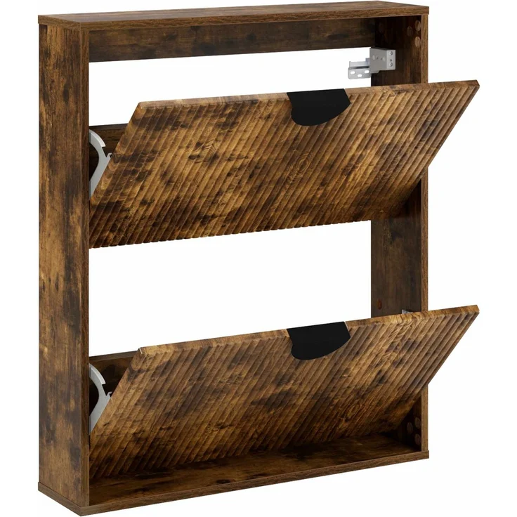 vidaXL Schuhschrank VENRAY 70 x 17 x 82 cm Holzwerkstoff Räuchereiche 8020068 – Bild 4
