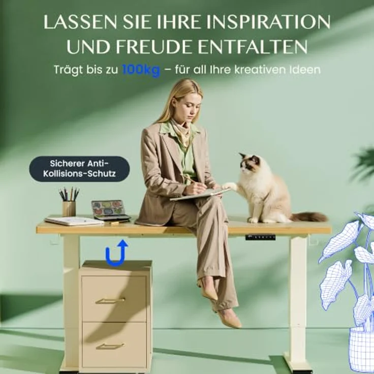 FLEXISPOT Höhenverstellbarer Schreibtisch Gestell E1 PRO mit Doppelmotor | Elektrische Tischbeine höhenverstellbar mit Kabelmanagement & 2 Haken,LED-Höhenanzeige&4 Speicherplätzen fürs Büro&Homeoffice – Bild 12