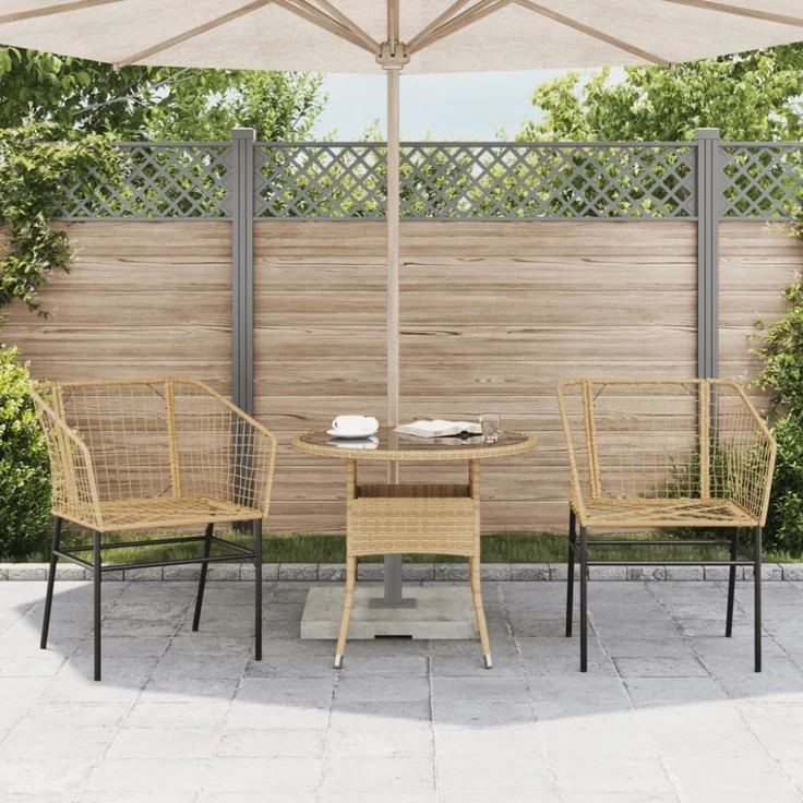 vidaXL Gartenstühle 2 Stk. Braun Poly Rattan 369099 – Bild 10
