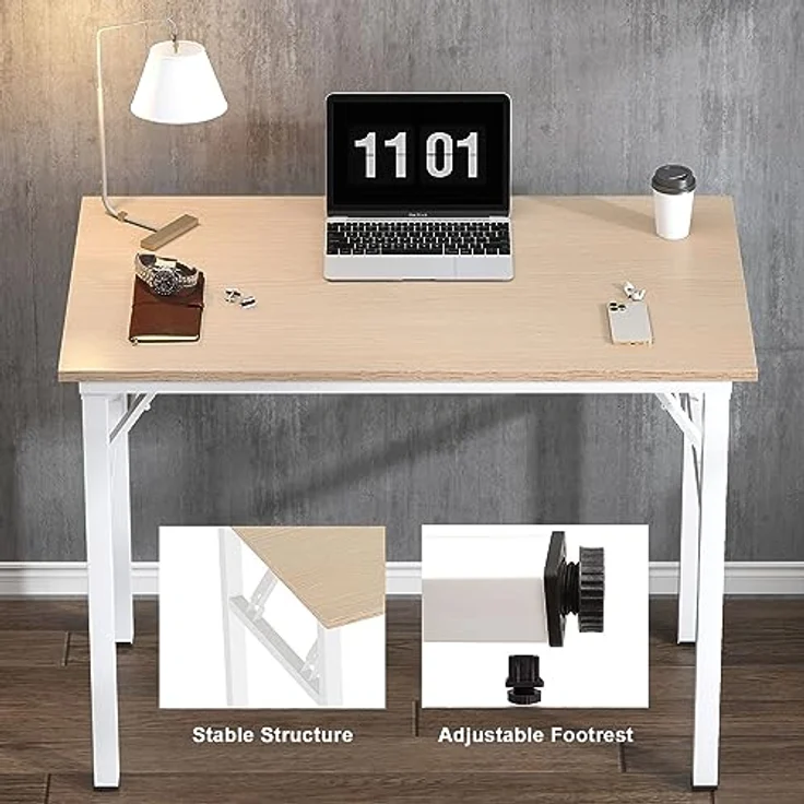 SogesHome Klapptisch Computertisch 80x40 cm PC Tisch Kleiner Schreibtisch Bürotisch Büroarbeitsplatz für Home Office Verwendung Schreibtisch Esstisch Konferenztisch – Bild 6