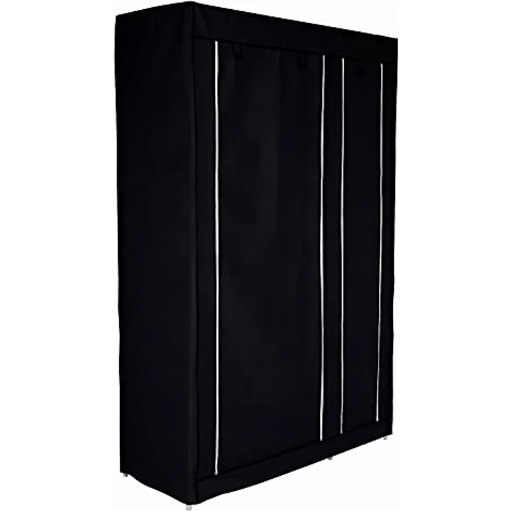 dibea Faltbarer Stoff-Kleiderschrank 175 x 110 x 45 cm, schwarz – Bild 7