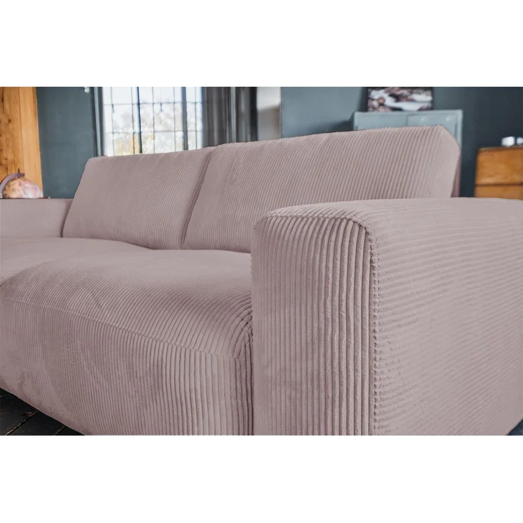 KAWOLA Sofa BODHI 3-Sitzer Cord rosa 80 x 110 x 242 cm – Bild 7