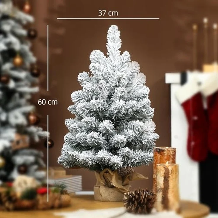 HOMCOM Künstlicher Weihnachtsbaum 72 Zweige, Tannebaum, Realistisches Aussehen, Grün+Weiß – Bild 7