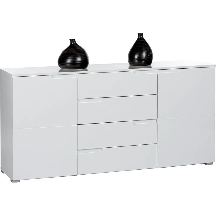 Sideboard >Suzette< in Weiß aus MDF - 165x80x40cm (BxHxT)