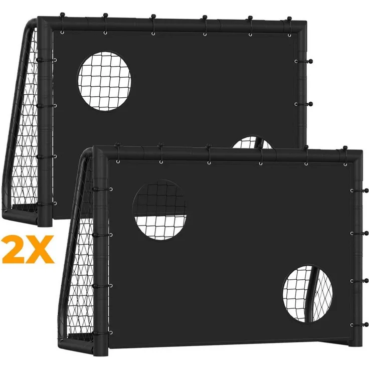 Clanmacy Fußballtor 2er Kinder Fußballtor mit Torwand 180x120x60cm für Garten & Indoor (2 St)