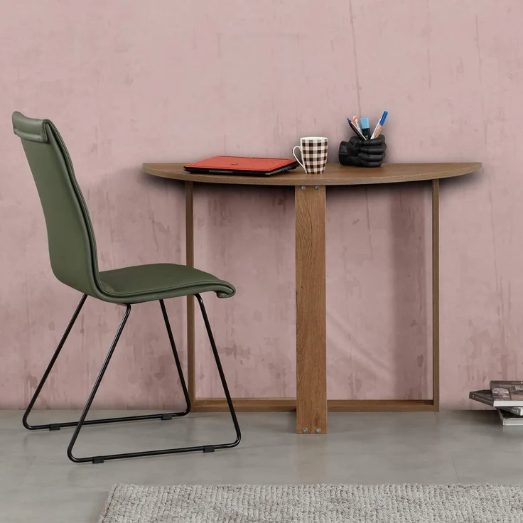 Elegant Study Desk, Caucasian Oak, 106 x 77 x 45 cm | 100% Melamine Coated Particle Board, 18 mm Thickness | Modern Design for Home Office & Study – Bild 4