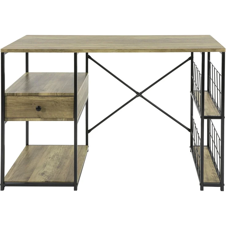 SoBuy FWT61-N Schreibtisch, MDF, PVC-Furnier, Holzfarben, 118 x 75 x 48 cm – Bild 1