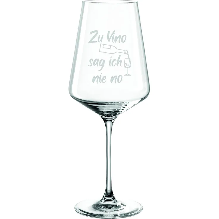 Leonardo Puccini Weinglas 560ml mit Gravur Zu Vino sag ich nie no - für Rot- & Weisswein – lustige Geschenkidee für Geburtstag, Frauen, Männer, Freundin/Freund & Weinliebhaber (Zu Vino)