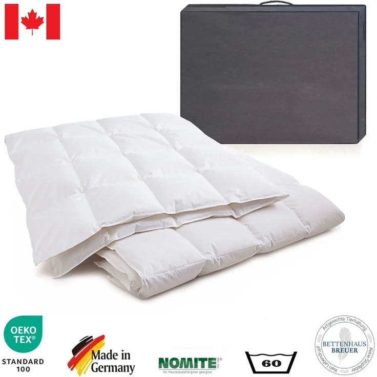 Daunendecke 400g canadische Daunen Sommerdecke 200x200 100% natur – Bild 2