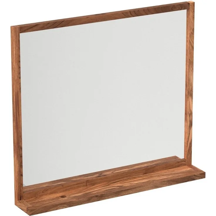 Flurspiegel Akazie 93x75 cm massivum Sydney braun Wandspiegel mit Ablage Holz rechteckig Garderobenspiegel Landhausstil rustikal