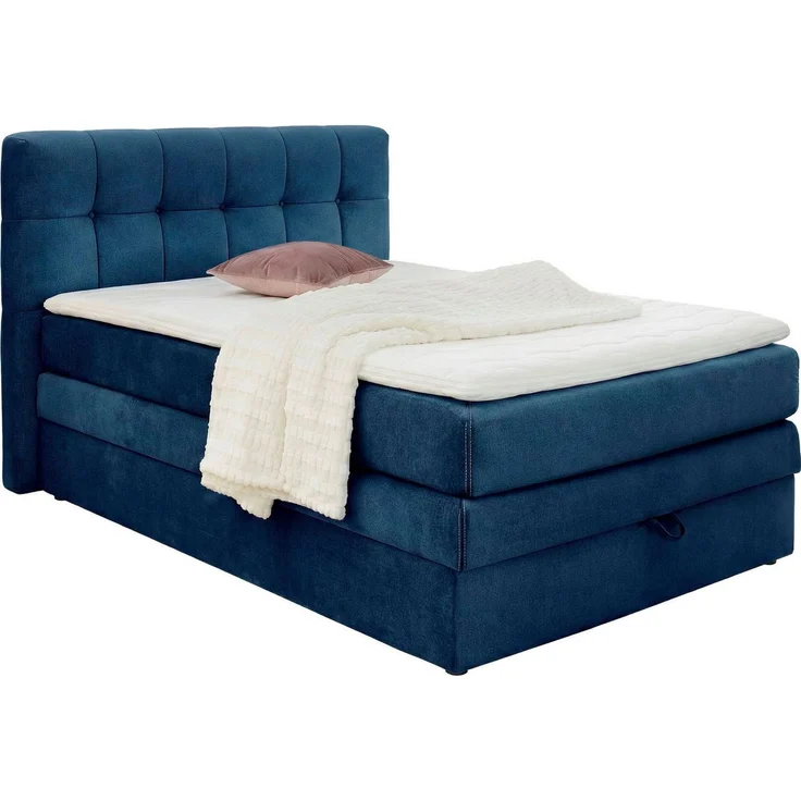 Jockenhöfer Gruppe Boxspringbett Amy im Bezugsstoff: Samtoptik, mit Bettkasten und Kaltschaum-Topper, erhältlich in 120, 140 & 180cm – Bild 1