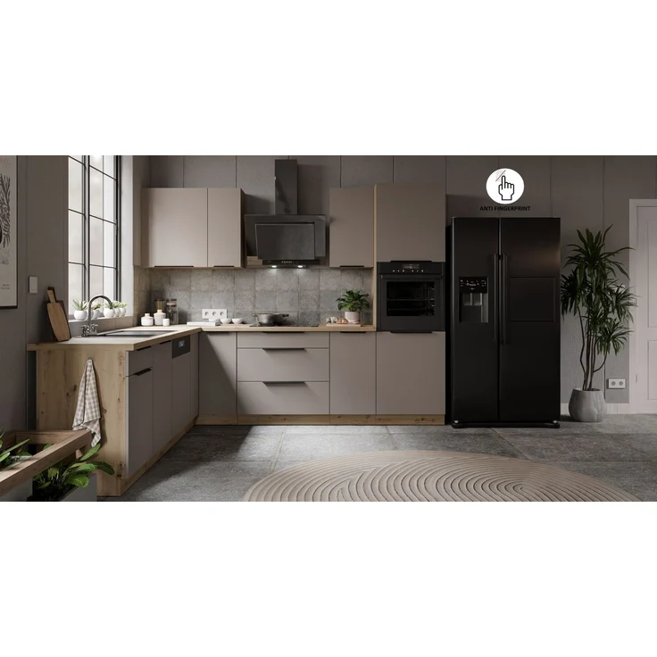 Winkelküche ARIA K-AR ECKE 2 - 250 x 270 cm Anti Fingerprint Küchenzeile Küchenblock Singleküche Einbauküche Küche Eckküche – Bild 3