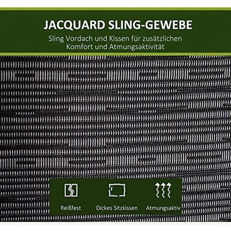 Outsunny Hollywoodschaukel Gartenschaukel mit Sonnendach, 3-Sitzer, Bettfunktion, Hollywoodschaukel, 1 tlg, Gartenschaukel, für Garten, Balkon, Schwarz – Bild 4