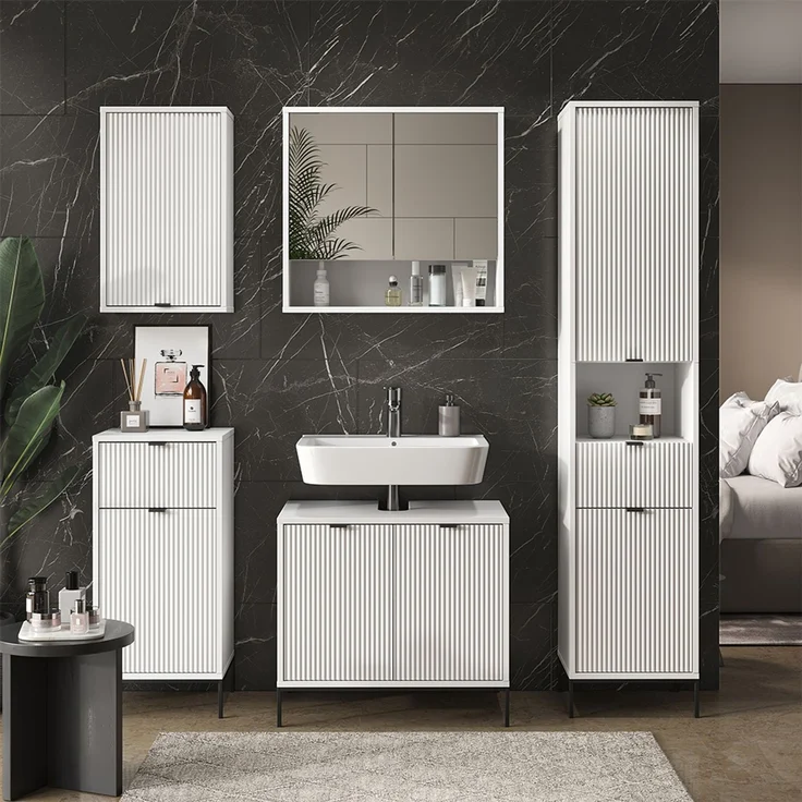 Badmöbel-Set Eliza Weiß 5-teilig Vicco – Bild 4