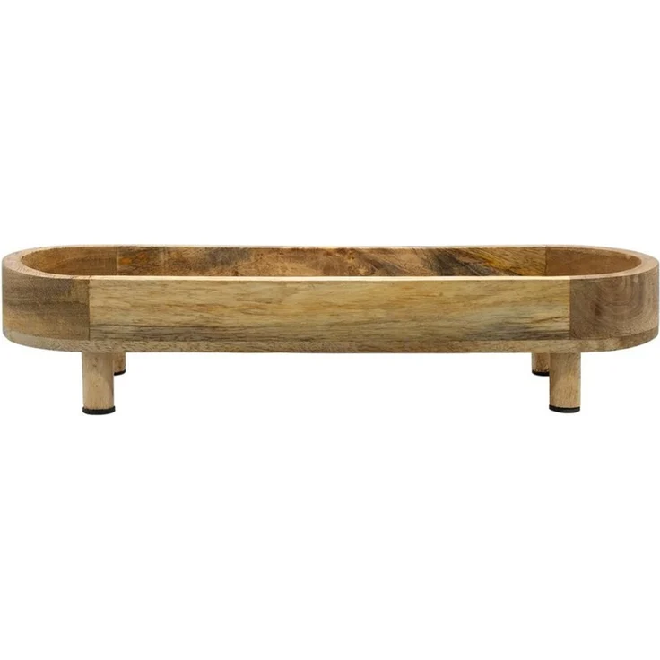 Spetebo Servierschale oval natur - 40 x 13 cm -, Mango Holz massiv, (Holz Serviertablett, 1-tlg), lebensmittelecht – Bild 2