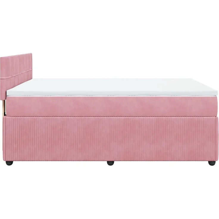 vidaXL Boxspringbett mit Matratze Rosa 160x200 cm Samt 3287787 – Bild 9