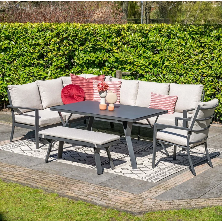 Garden Impressions Sergio Lounge Dining Set 3-teilig – Aluminium Lounge-Essgruppe für Terrasse & Garten – Bild 2