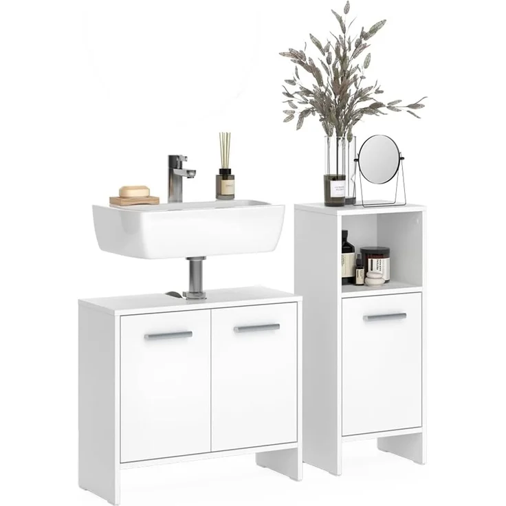 Badezimmermöbel-Set Karli Weiß 2-teilig Vicco – Bild 6