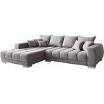 Ecksofa Josea 300x220 cm Mikrofaser Steingrau Recamiere links