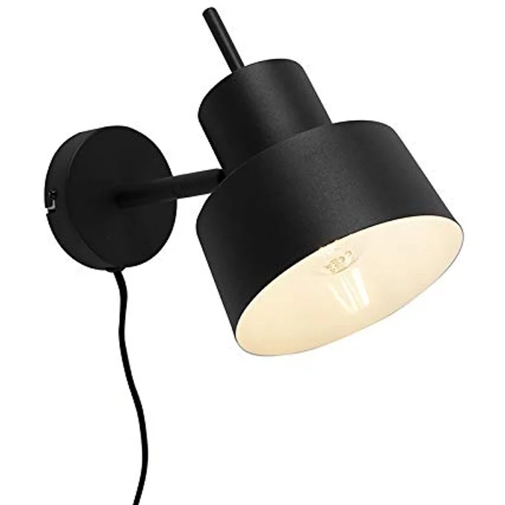 Qazqa Wandleuchte Chappie, ohne Leuchtmittel, E27, Schwarz, Retro, Stahl, 1-flammig – Bild 1