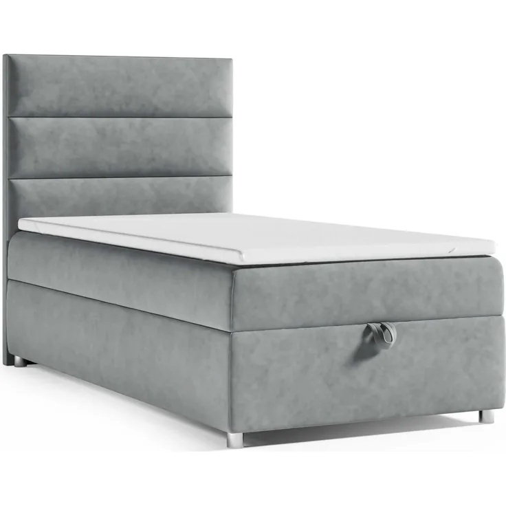 Best for Home Boxspringbett K4 SINGLE mit Bettkasten (Grau 100x200)