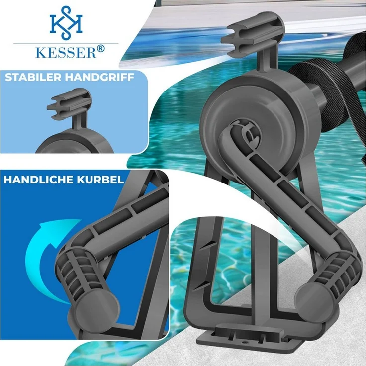 KESSER Pool-Abdeckplane, Pool Aufroller Premium Aufrollsystem 1,05m 6,15m – Bild 2