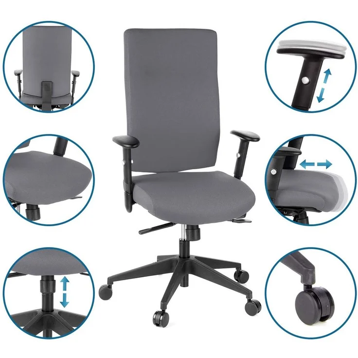 hjh OFFICE Profi Bürostuhl PRO-TEC 300 Stoff anthrazit – Bild 8