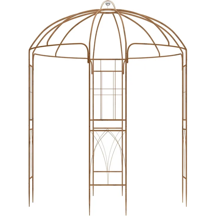 Pavillon LOTTA mit Rankhilfe - 200 x 200 x 270 cm, Metall, Braun | Gartenpavillon Zierpavillon Gartendeko