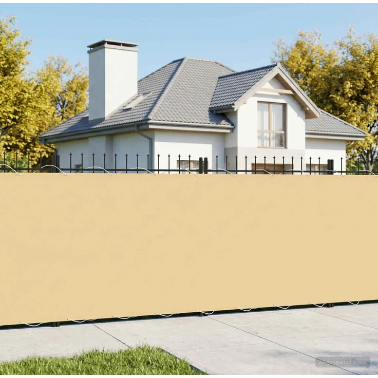 vidaXL Balkon Sichtschutz 200 x 500 cm Stoff mit PU-Beschichtung Sand 42036321 – Bild 1