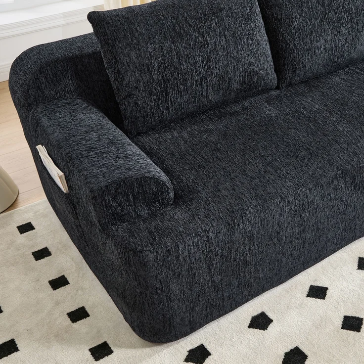 ZUBALIYA SchlafSofa mit Cordbezug, mit Schaumstoffpolsterung, ohne aufwendige Montage, für Wohnzimmer und Apartments – Bild 8
